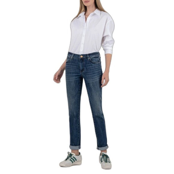 Kut from the Kloth Jeans Straight Denim Mid Rise Catherine‎ Boyfriend Cuffed 10 - Picture 1 of 16